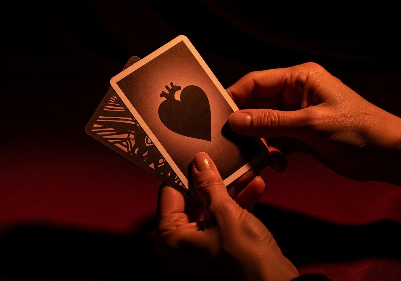 Cartas del tarot sobre fondo oscuro terracota